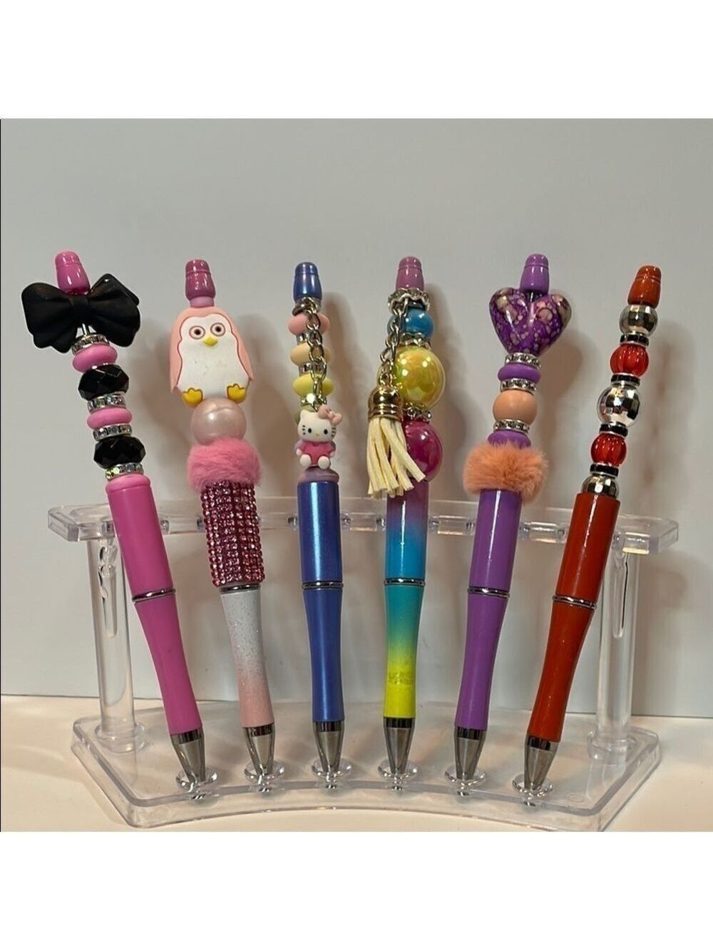Whimsical Pink and Blue Stationery Pens Set
